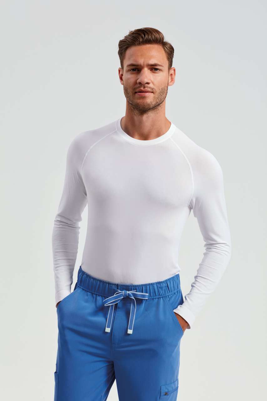'UNSTOPPABLE' MEN’S FRESH UNDERSCRUB BASELAYER - White - modelimageurl
