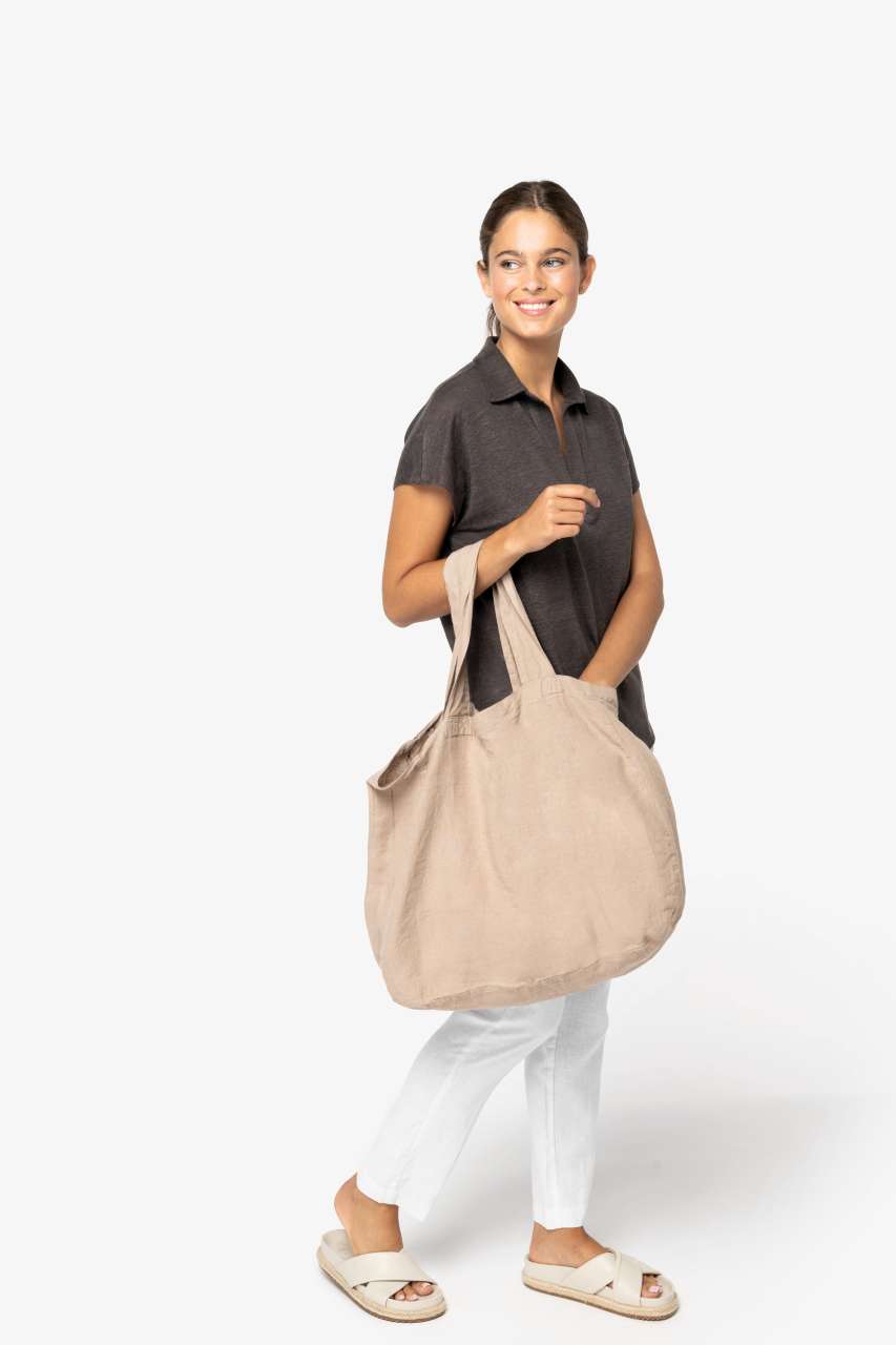 ECO-FRIENDLY LINEN SHOPPING BAG - Wet Sand - Additional