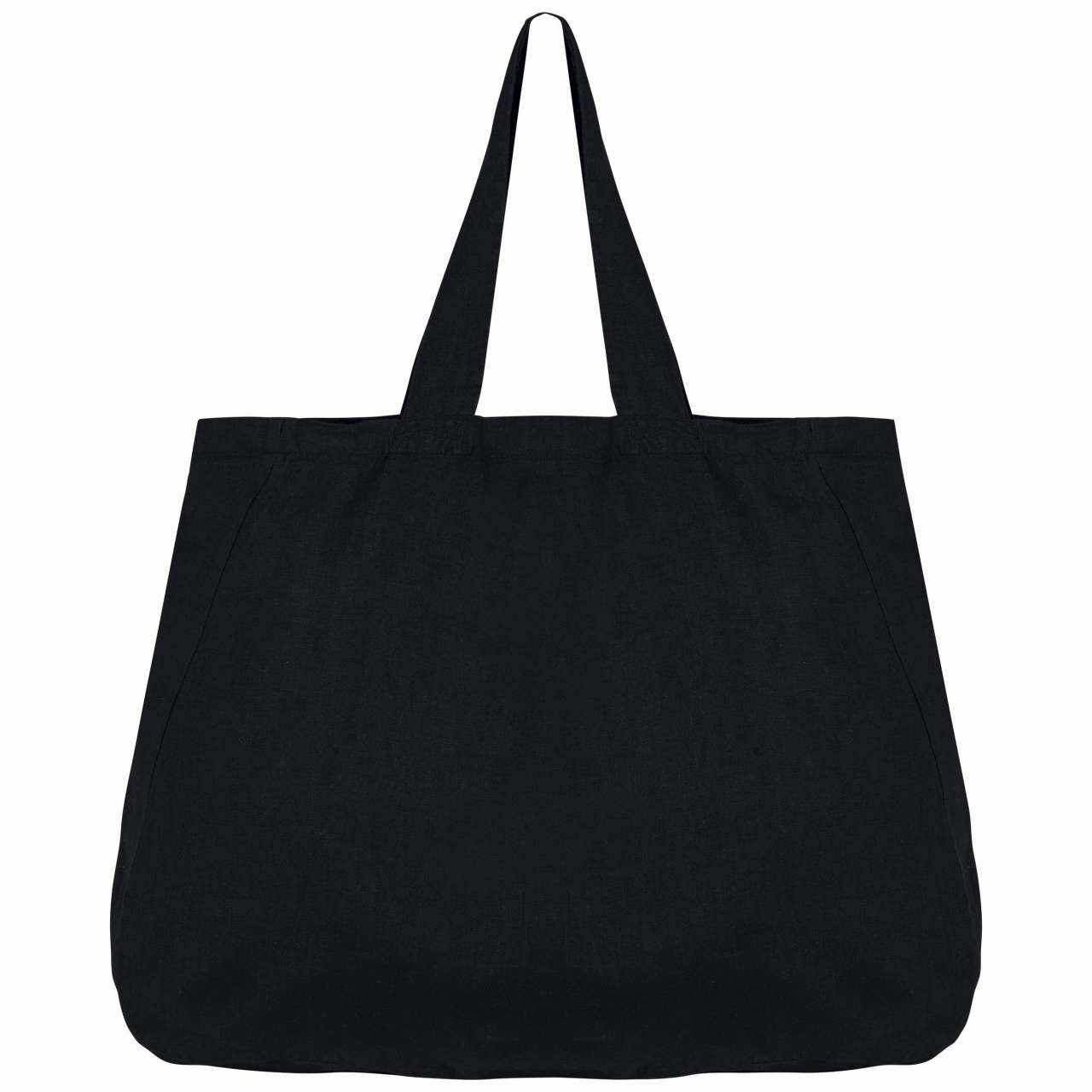 ECO-FRIENDLY LINEN SHOPPING BAG - Black - Main