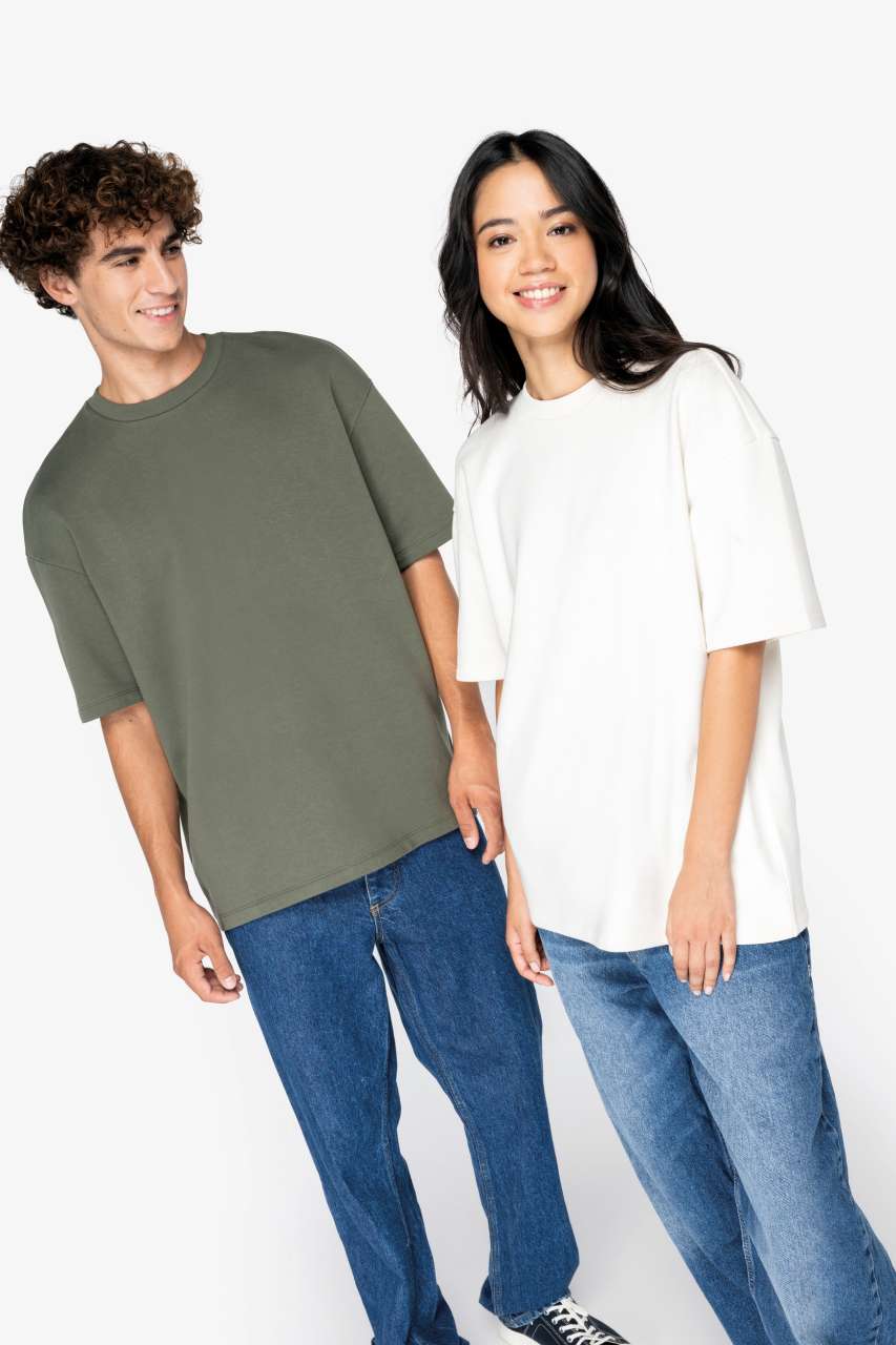 UNISEX ECO-FRIENDLY OVERSIZED FRENCH TERRY T-SHIRT - Black - modelimageurl