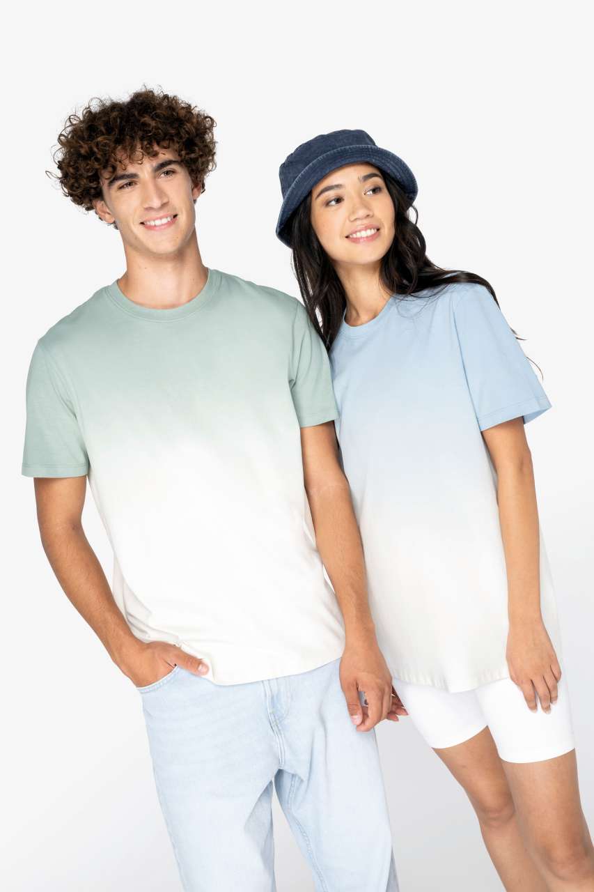 UNISEX ECO-FRIENDLY DIP DYE T-SHIRT - Dip Dye Jade Green - modelimageurl