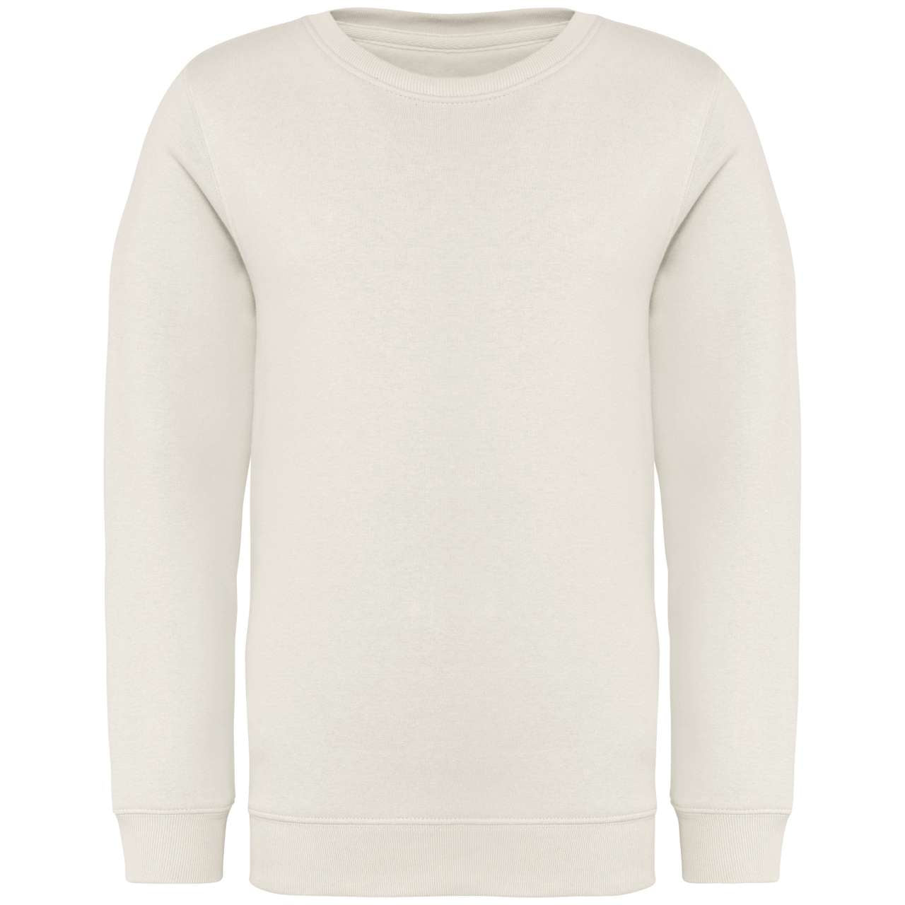 KIDS' ECO-FRIENDLY ROUND NECK SWEATSHIRT - Ivory - colorimageurl