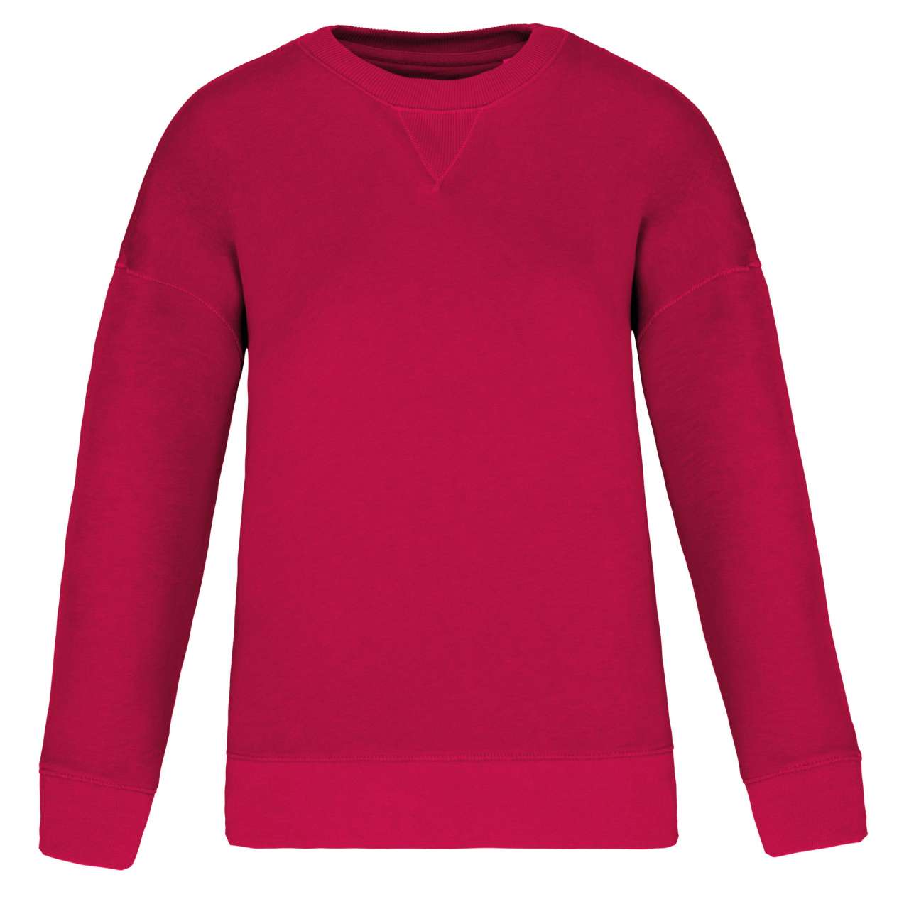 ECO-FRIENDLY LADIES’ DROP-SHOULDER SWEATSHIRT - Hibiscus Red - colorimageurl