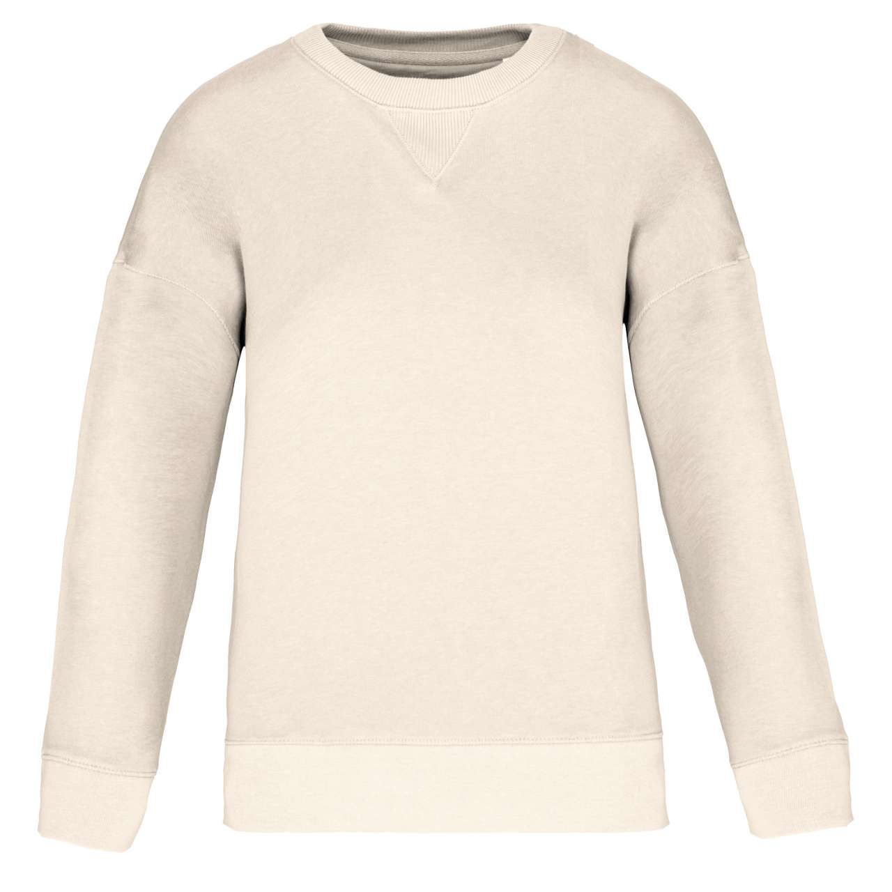 ECO-FRIENDLY LADIES’ DROP-SHOULDER SWEATSHIRT - Ivory - colorimageurl
