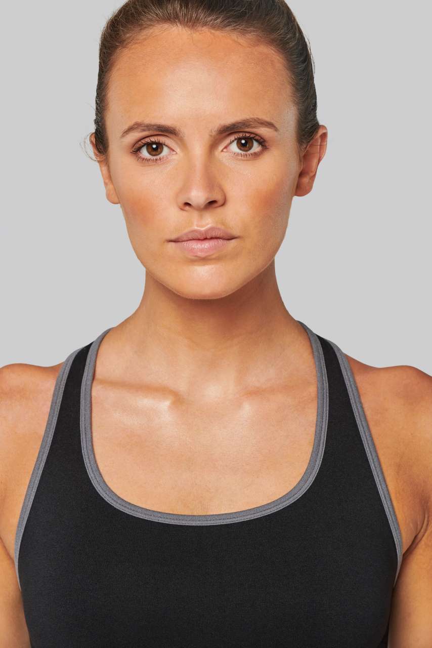 SEAMLESS SPORTS BRA - Storm Grey/Fluorescent Yellow - Additional