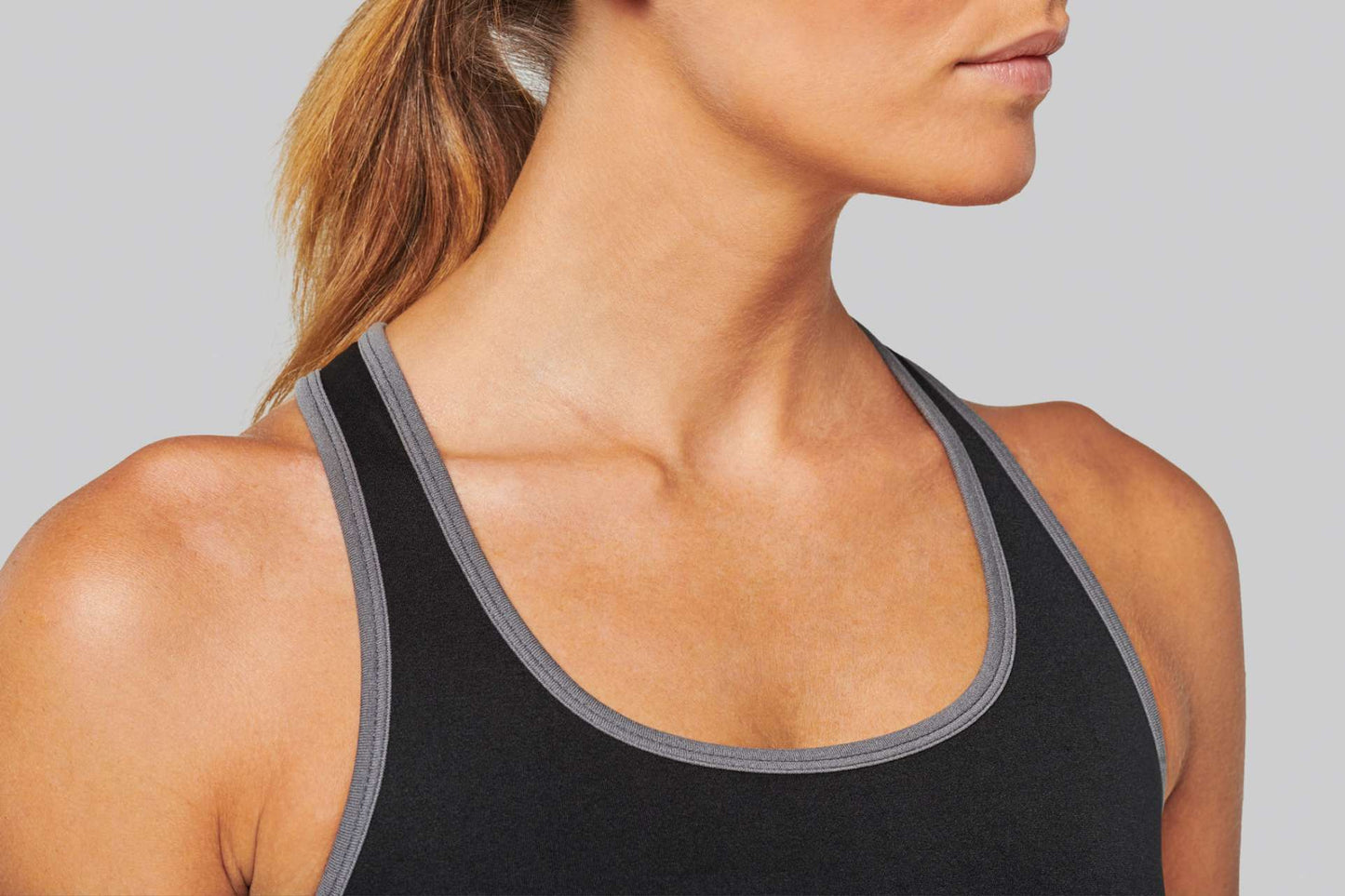 SEAMLESS SPORTS BRA - Storm Grey/Fluorescent Yellow - Additional