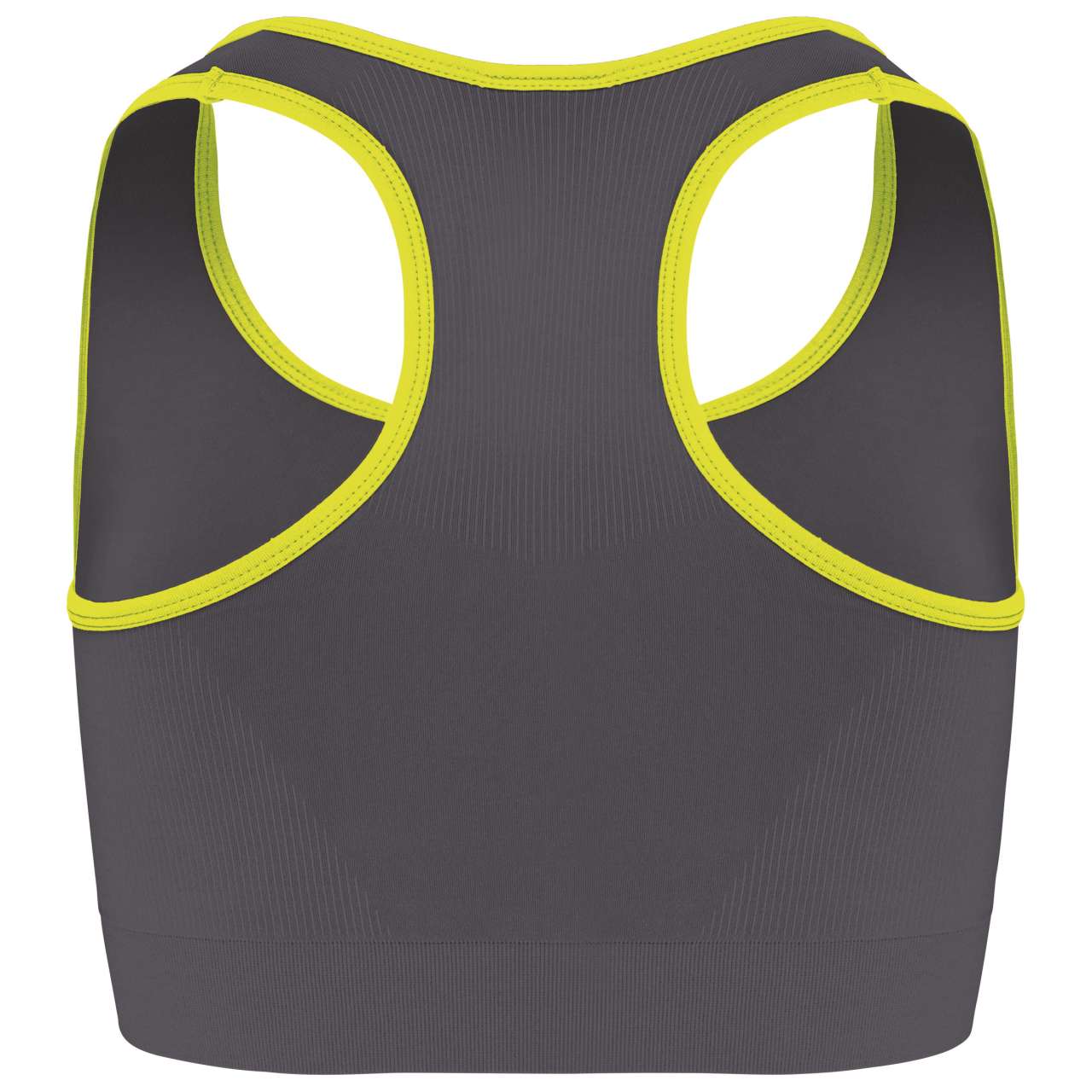 SEAMLESS SPORTS BRA - Storm Grey/Fluorescent Yellow - Main
