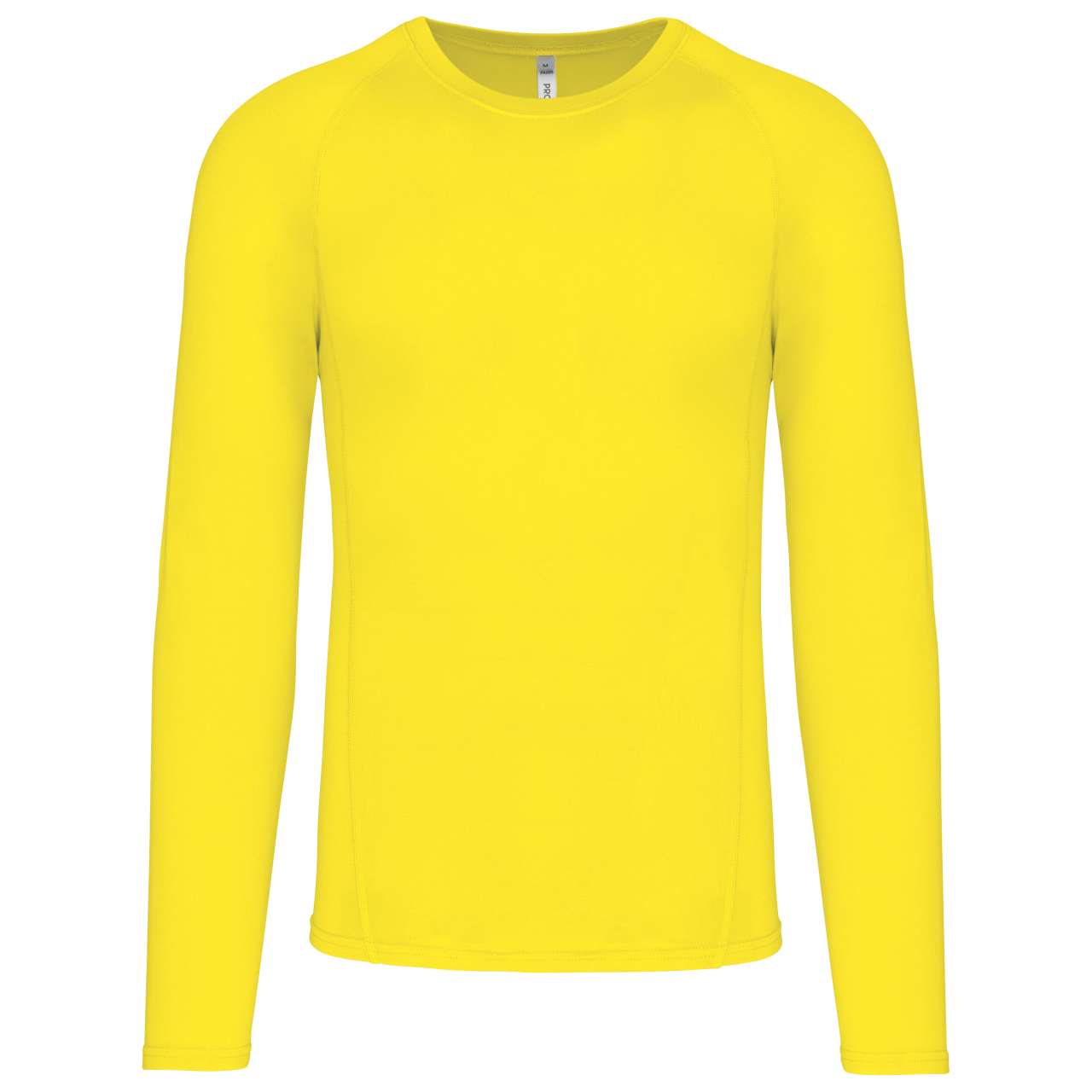 ADULTS' LONG-SLEEVED BASE LAYER SPORTS T-SHIRT - Flashy Yellow - Main