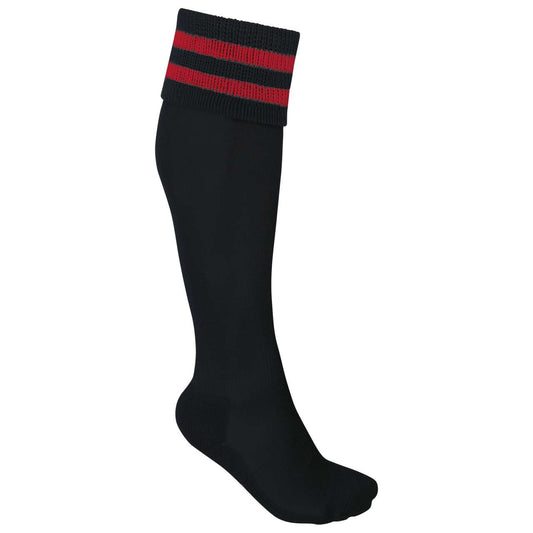 STRIPED SPORTS SOCKS - Black/Sporty Red - Main