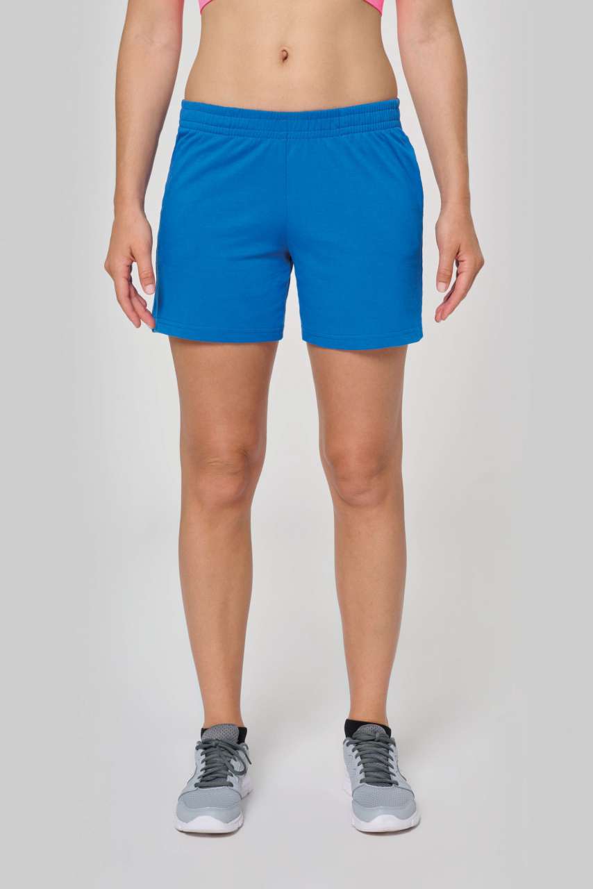 LADIES' JERSEY SPORTS SHORTS - Black - Model