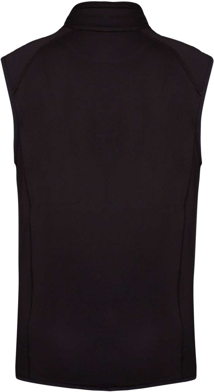 DUAL-FABRIC SLEEVELESS SPORTS JACKET - Black/Black - Additional