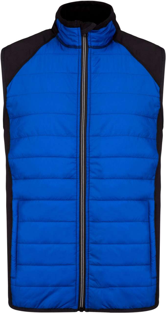 DUAL-FABRIC SLEEVELESS SPORTS JACKET - Dark Royal Blue/Black - Main