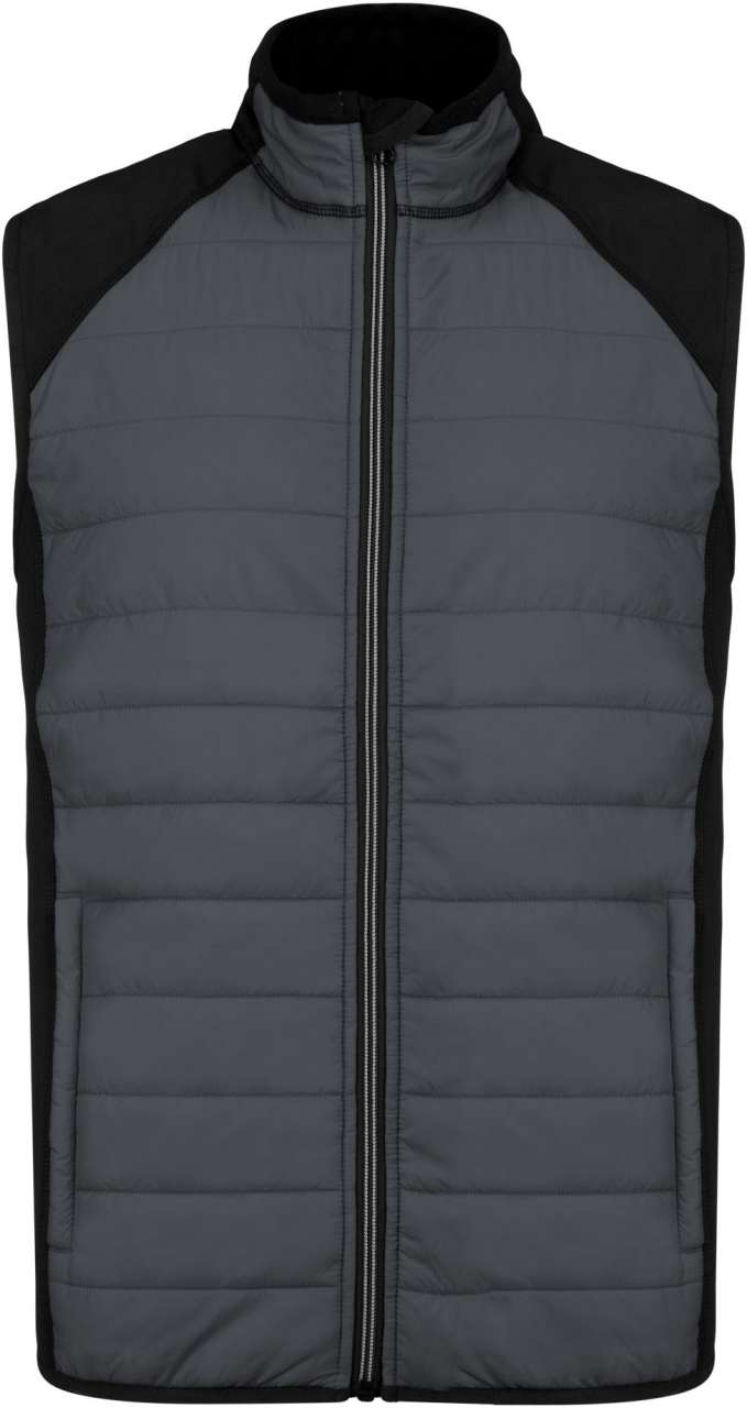 DUAL-FABRIC SLEEVELESS SPORTS JACKET - Sporty Grey/Black - Main