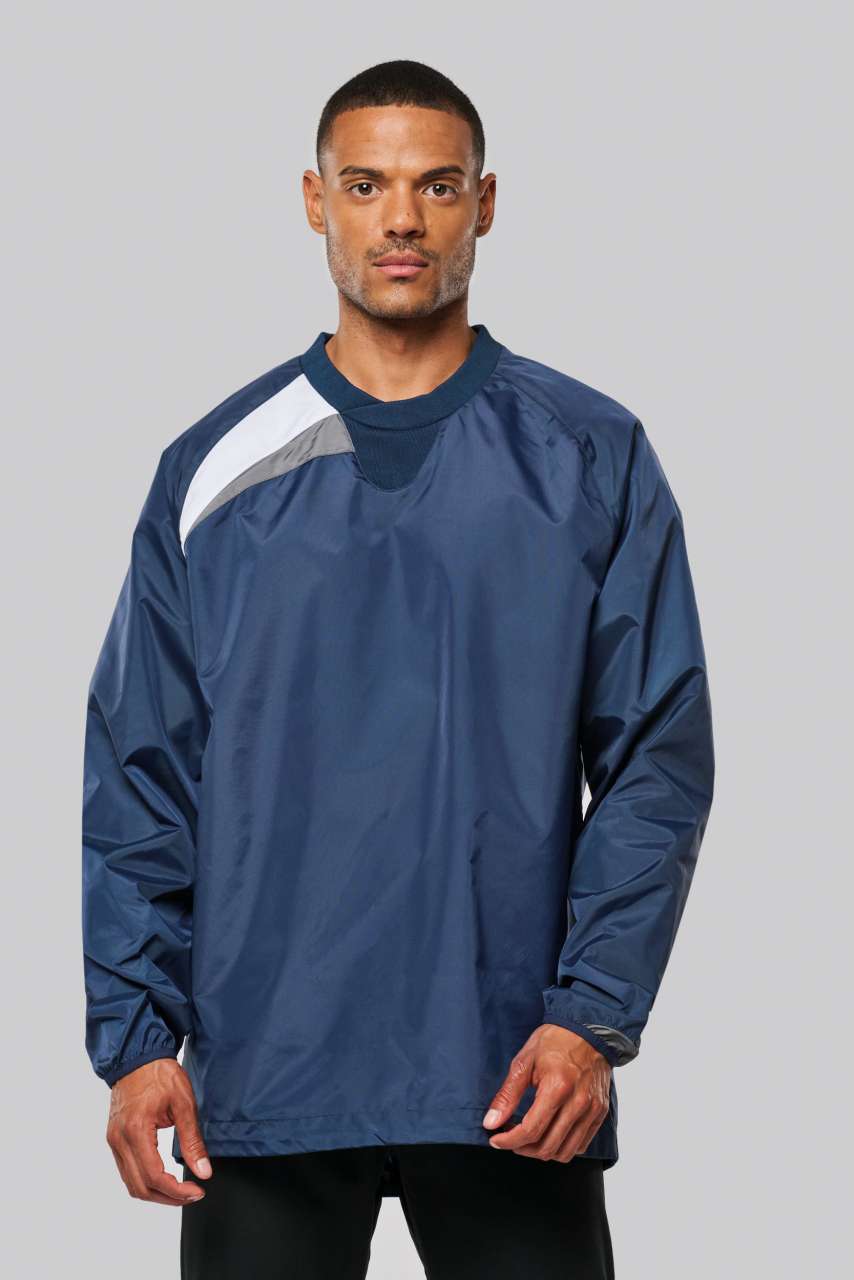 ADULTS' RAIN SWEATSHIRT - Black/White/Storm Grey - modelimageurl