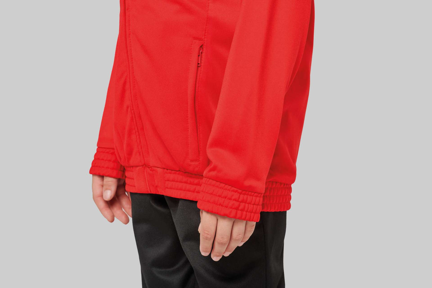 KIDS' TRACKSUIT TOP - Black/White - Additional