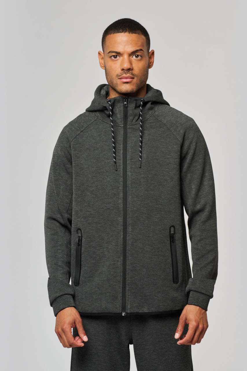 MEN'S HOODED SWEATSHIRT - Ash Heather - Model