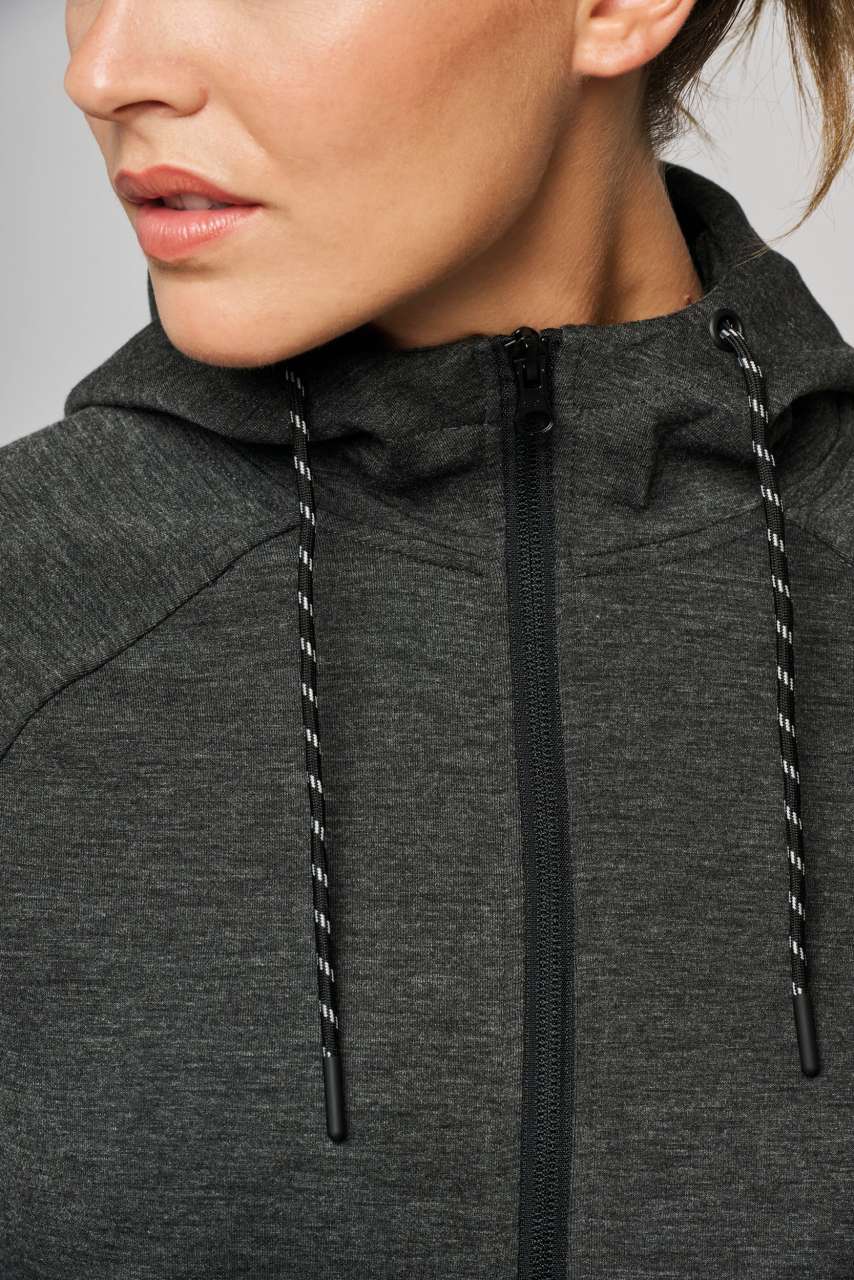 LADIES’ HOODED SWEATSHIRT - Ash Heather - Additional