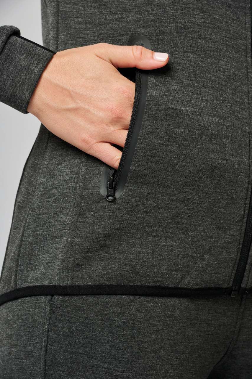 LADIES’ HOODED SWEATSHIRT - Deep Grey Heather - Additional