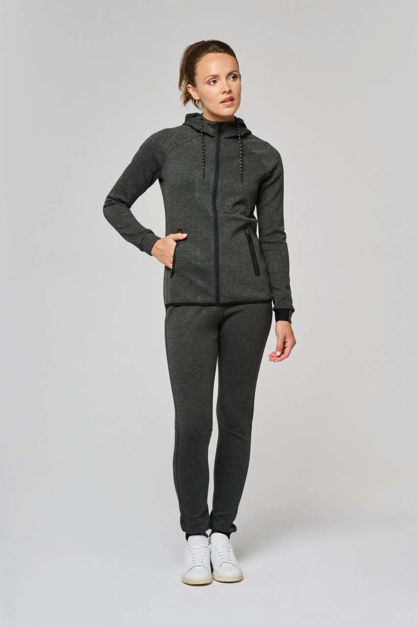 LADIES’ HOODED SWEATSHIRT - Deep Grey Heather - Additional