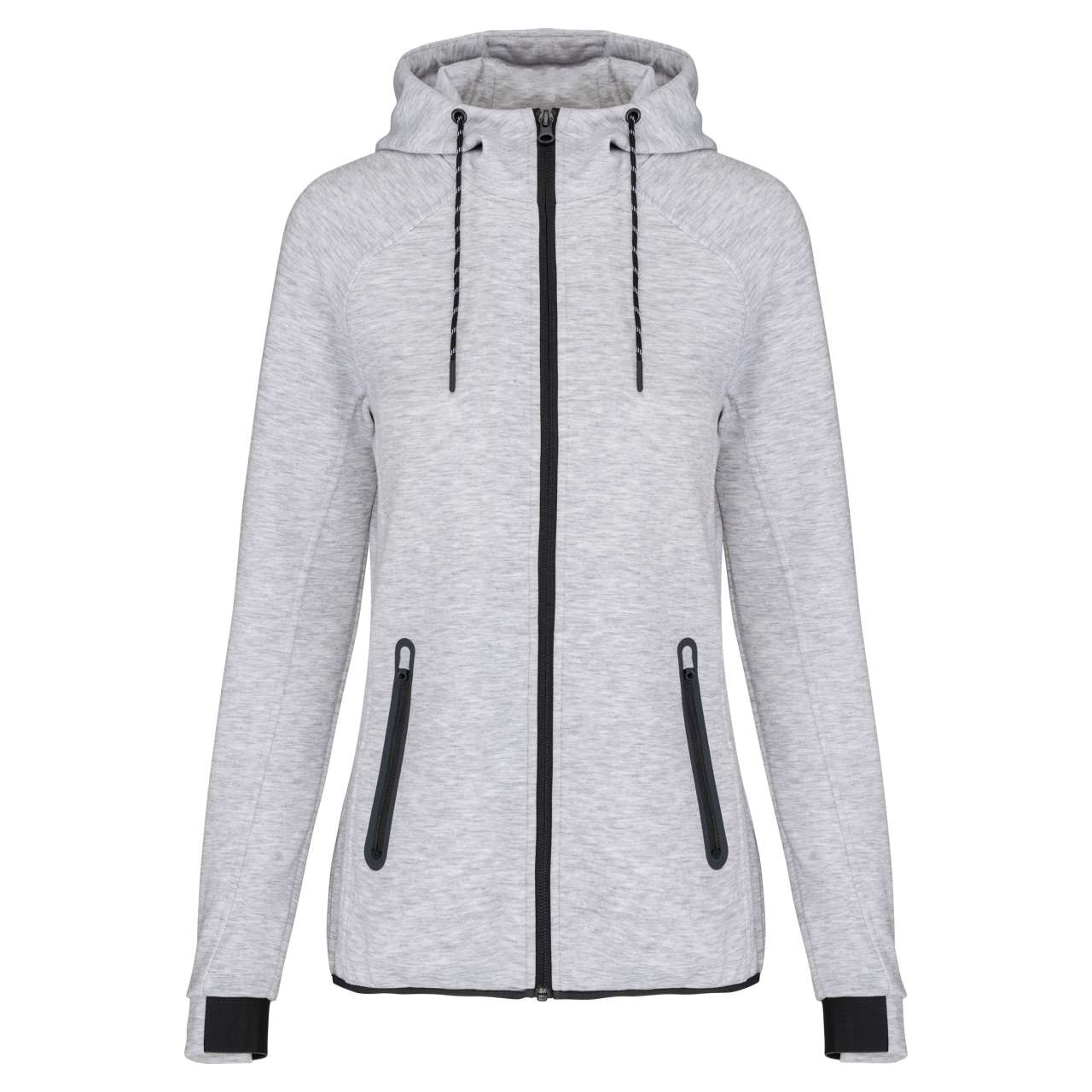 LADIES’ HOODED SWEATSHIRT - Ash Heather - Additional