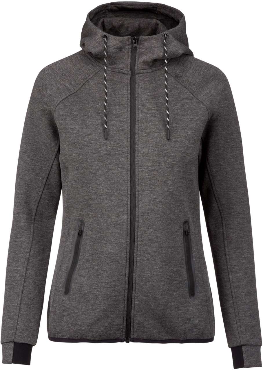 LADIES’ HOODED SWEATSHIRT - Deep Grey Heather - Main
