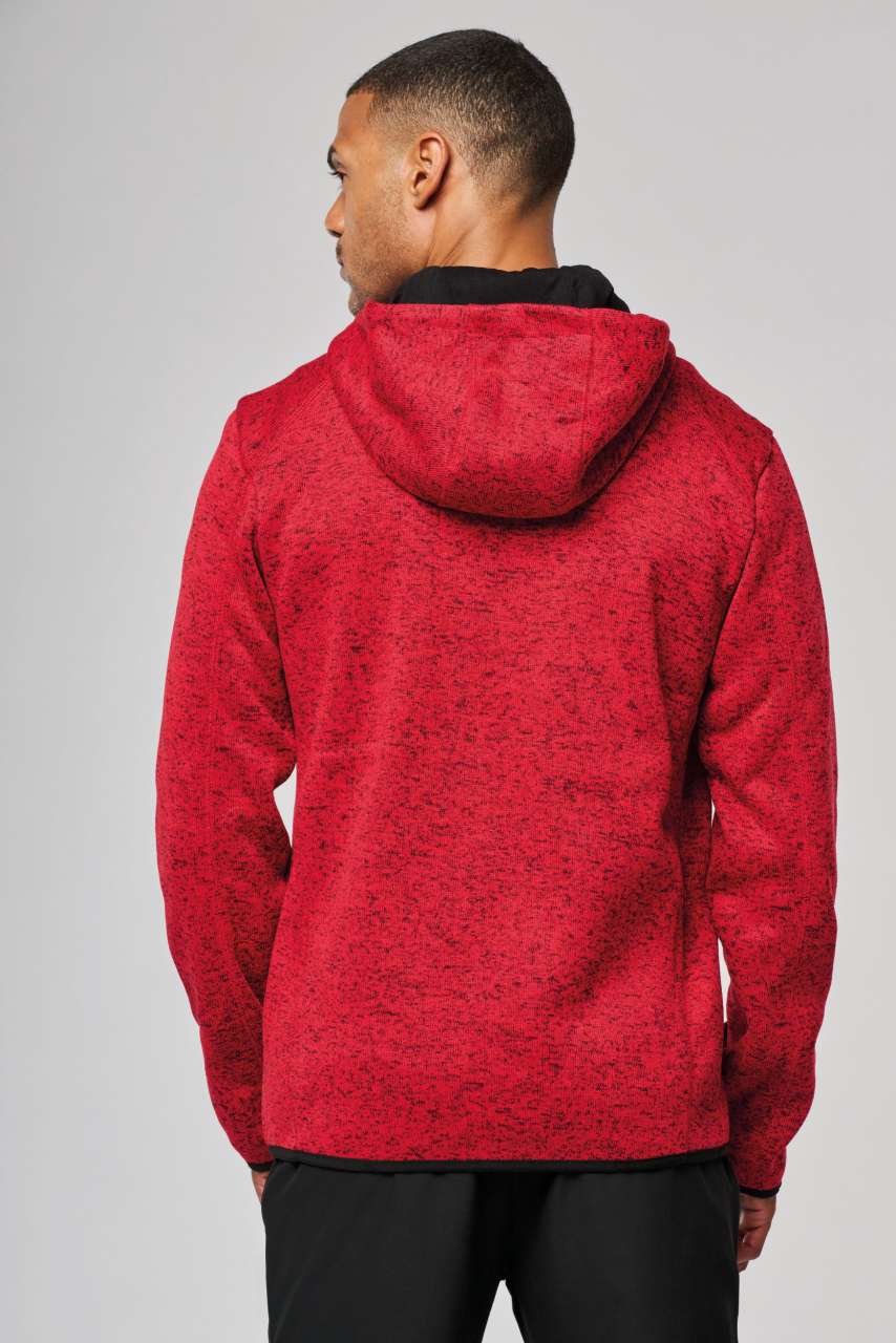 MEN'S HEATHER HOODED JACKET - Dark Grey Melange - Additional