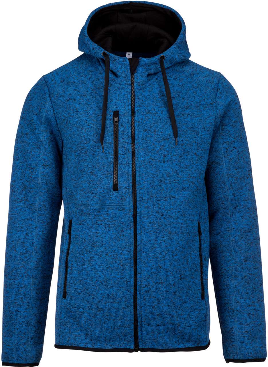 MEN'S HEATHER HOODED JACKET - Light Royal Blue Mélange - Main
