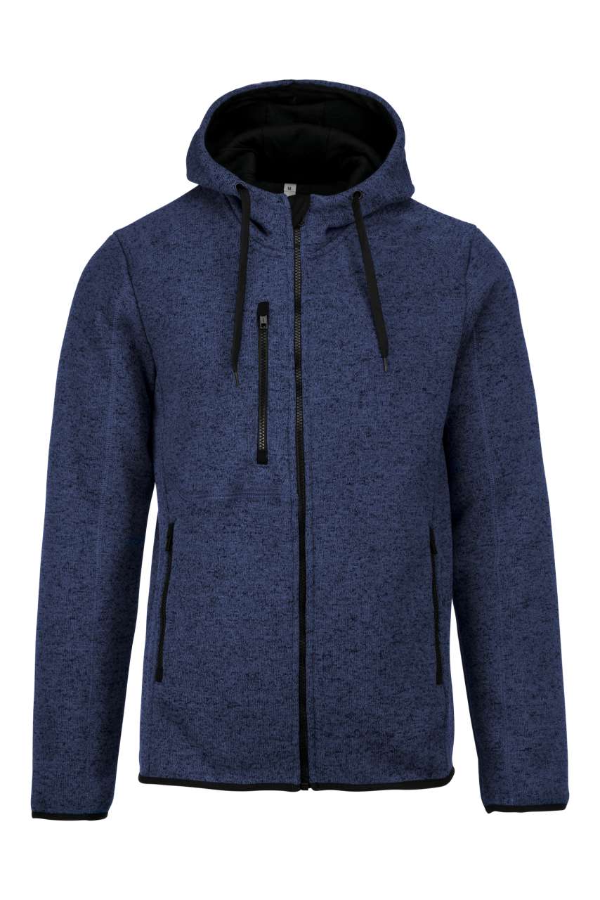 MEN'S HEATHER HOODED JACKET - Navy Melange - Additional