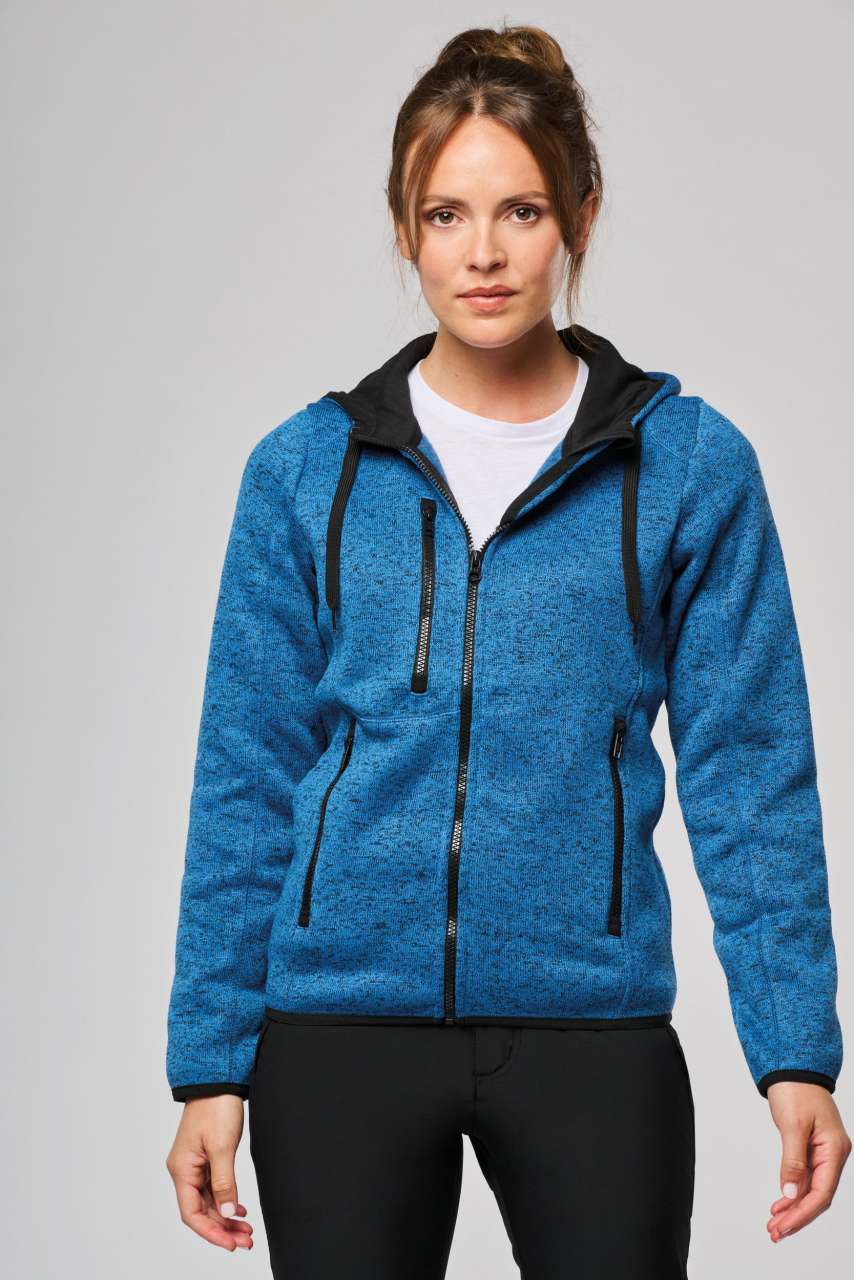 LADIES’ HEATHER HOODED JACKET - Dark Grey Melange - Model