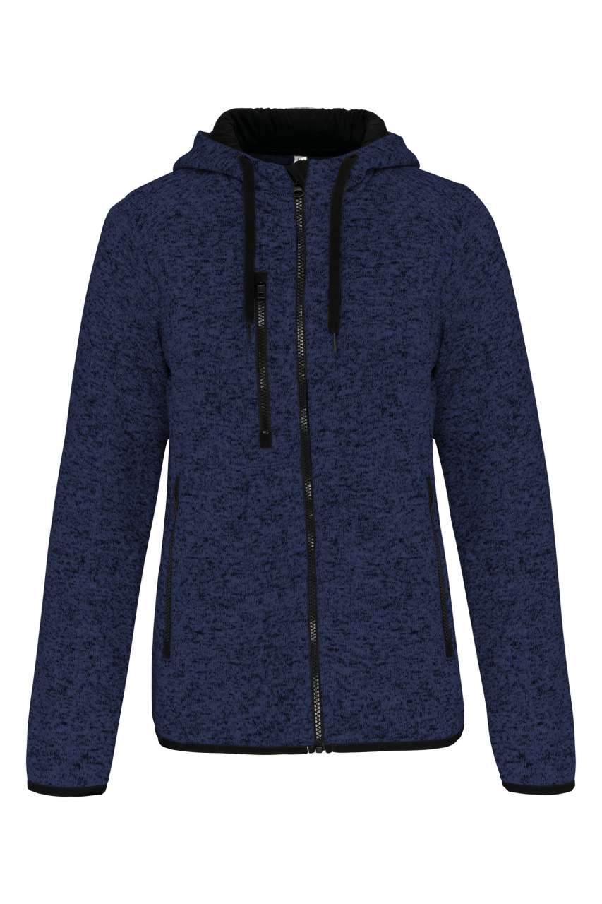 LADIES’ HEATHER HOODED JACKET - Navy Melange - Additional