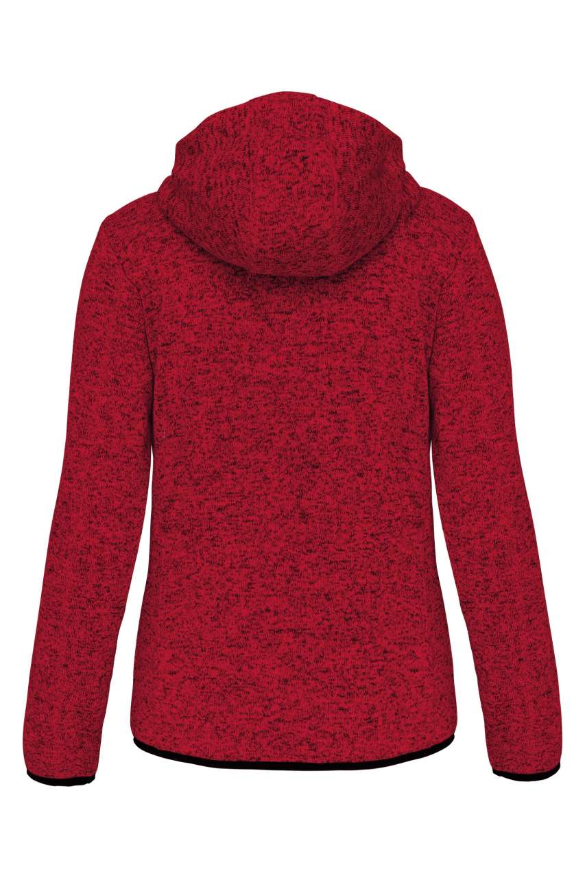 LADIES’ HEATHER HOODED JACKET - Red Melange - Main