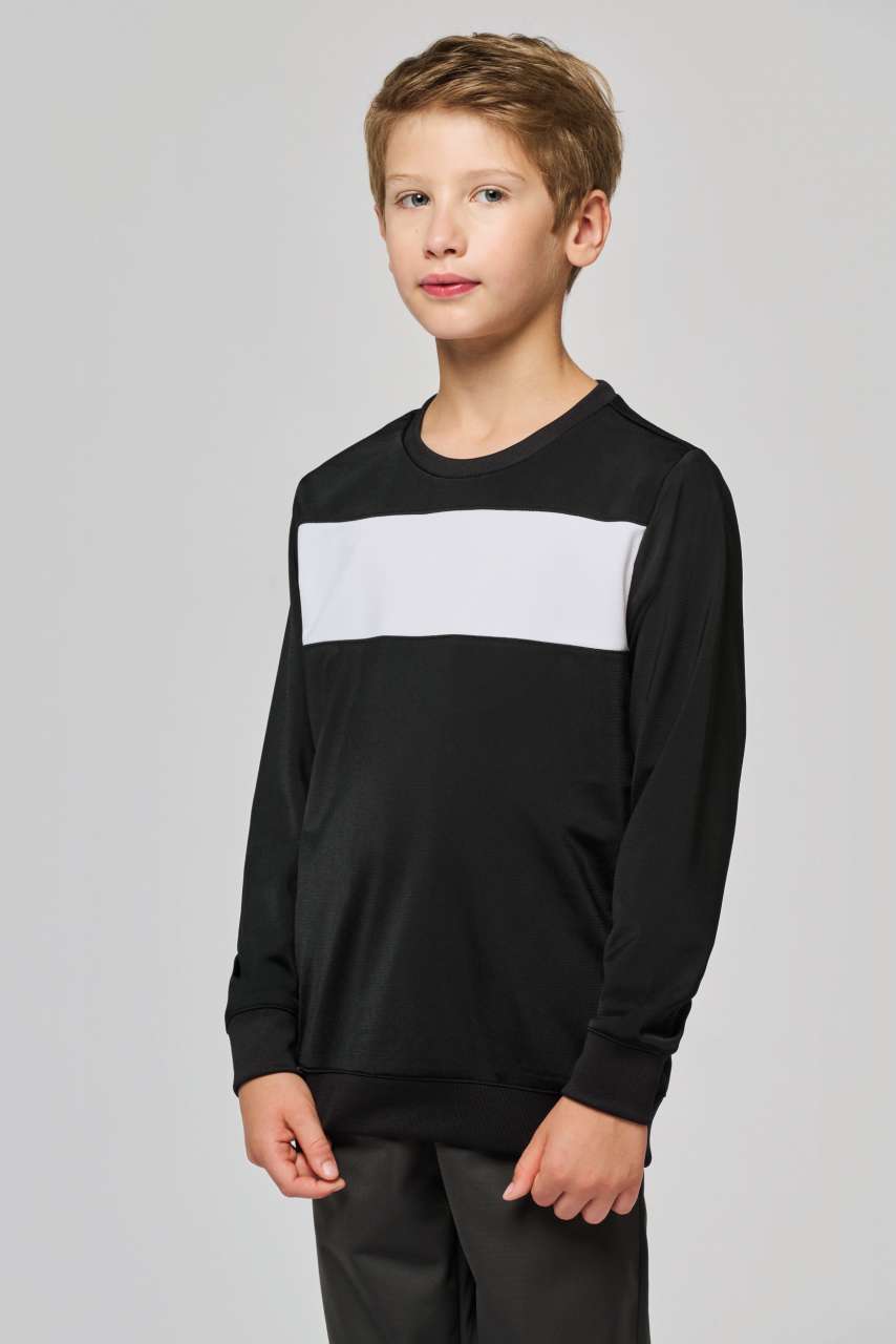 KIDS' POLYESTER SWEATSHIRT - Black/White - modelimageurl