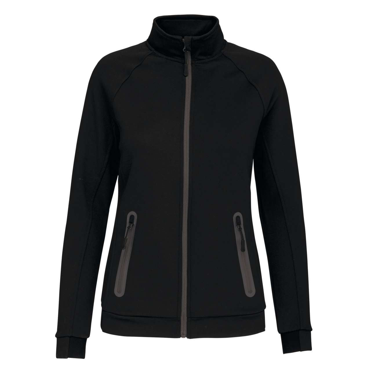LADIES' HIGH NECK JACKET - Black - colorimageurl