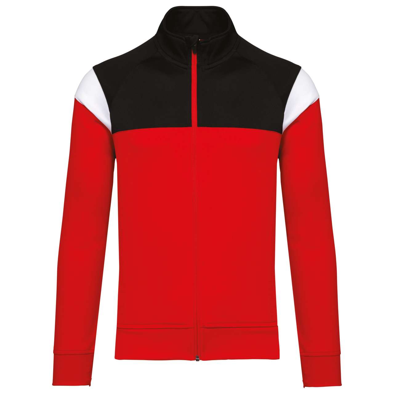 ADULT ZIPPED TRACKSUIT JACKET - Sporty Red/Black - colorimageurl