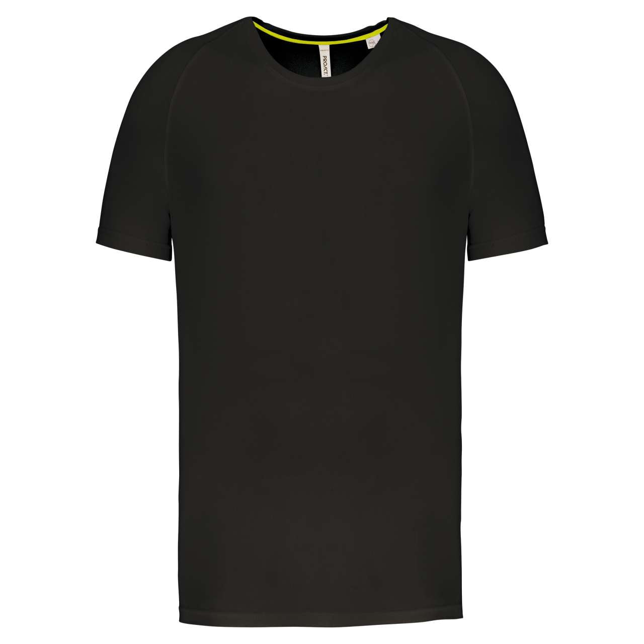 MEN'S RECYCLED ROUND NECK SPORTS T-SHIRT - Black - colorimageurl
