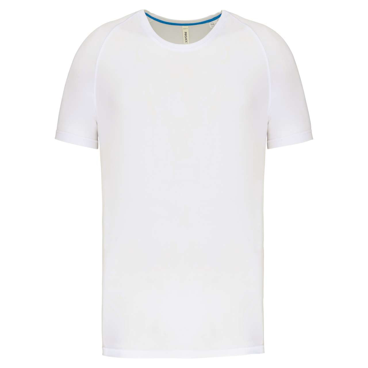 MEN'S RECYCLED ROUND NECK SPORTS T-SHIRT - White - colorimageurl