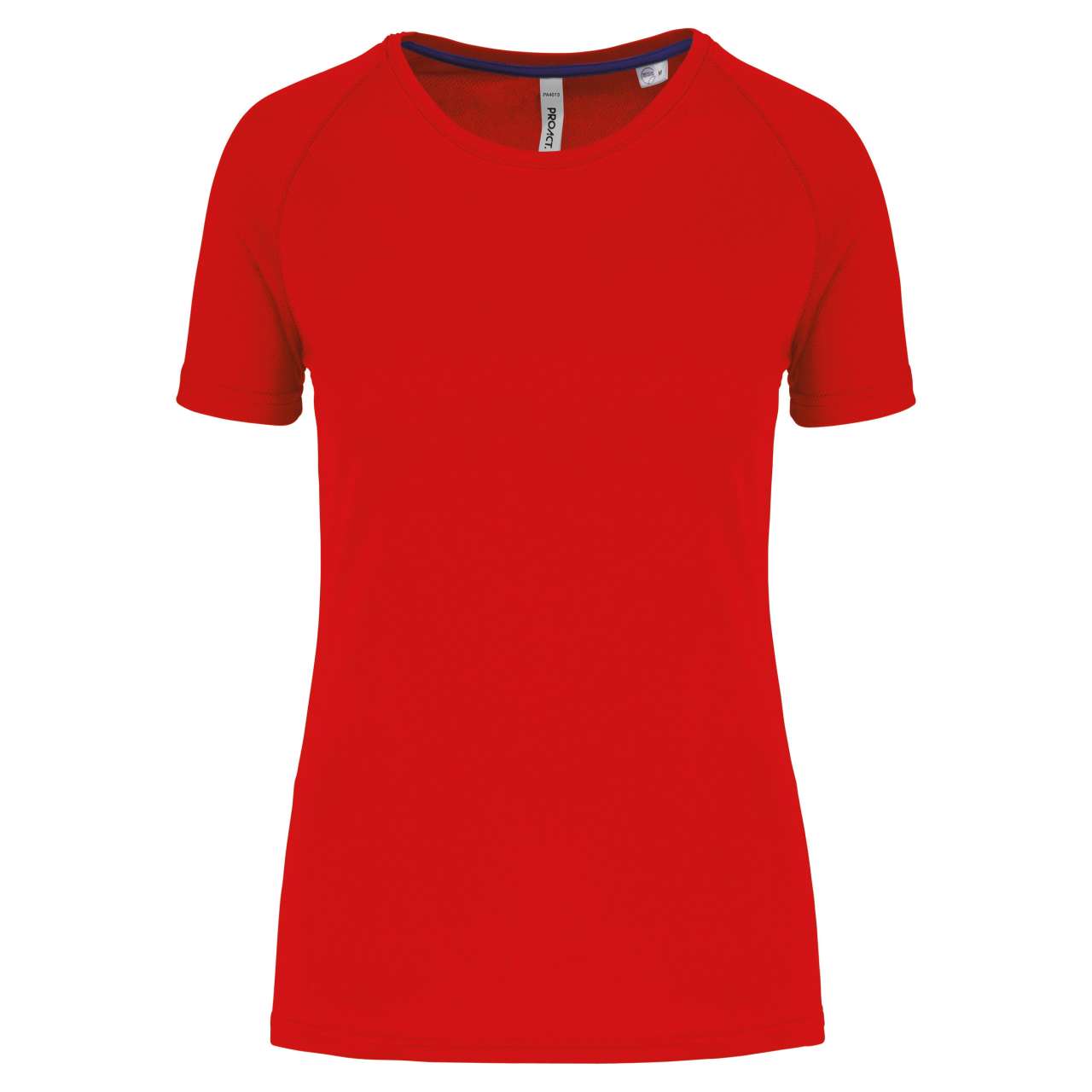 LADIES' RECYCLED ROUND NECK SPORTS T-SHIRT - Red - colorimageurl
