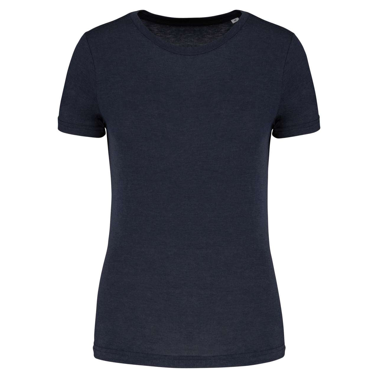 LADIES' TRIBLEND ROUND NECK SPORTS T-SHIRT - French Navy Heather - colorimageurl