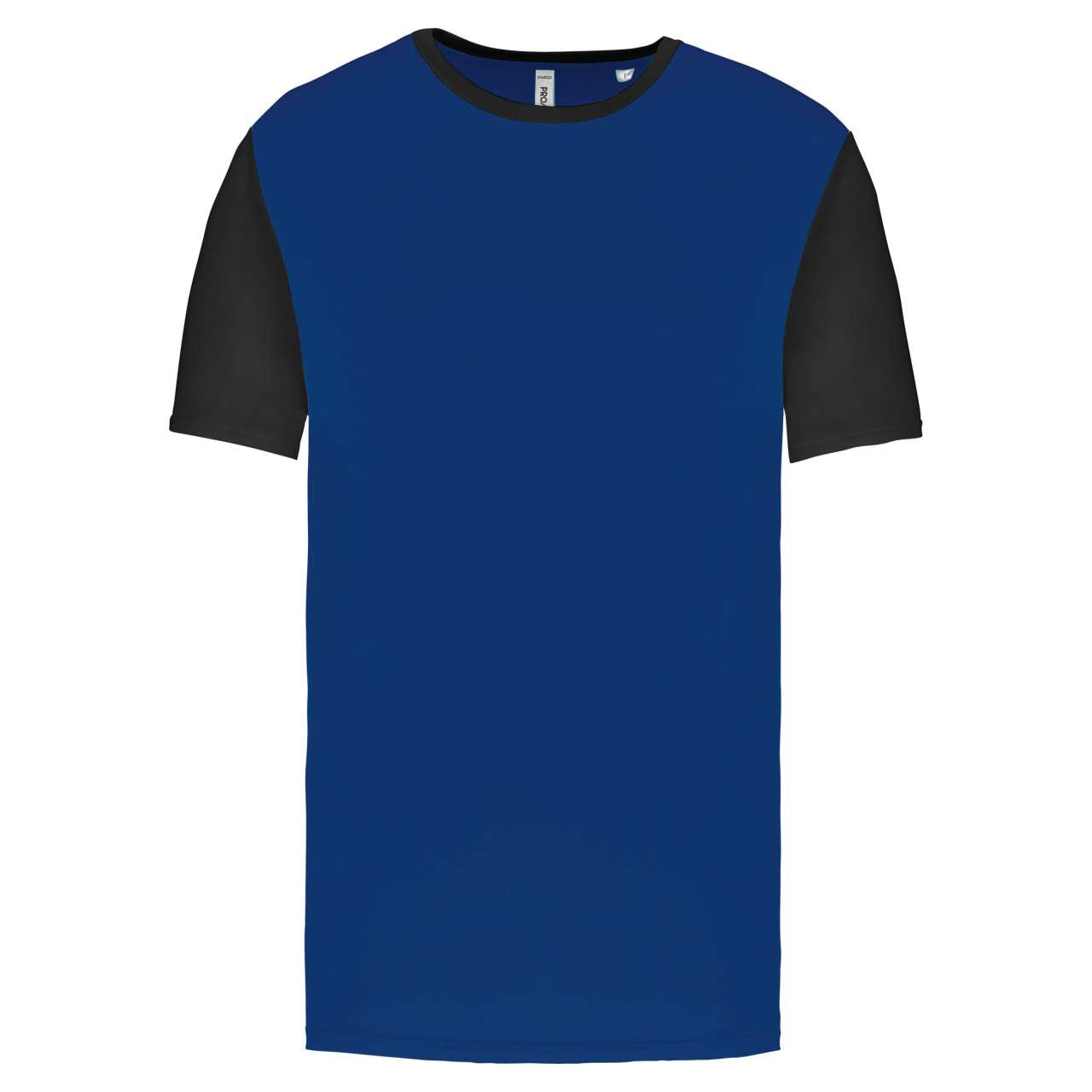 ADULTS' BICOLOUR SHORT-SLEEVED T-SHIRT - Dark Royal Blue/Black - colorimageurl