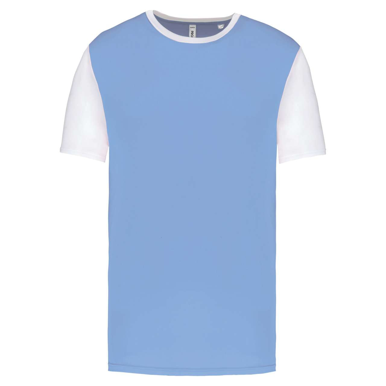 ADULTS' BICOLOUR SHORT-SLEEVED T-SHIRT - Sky Blue/White - colorimageurl