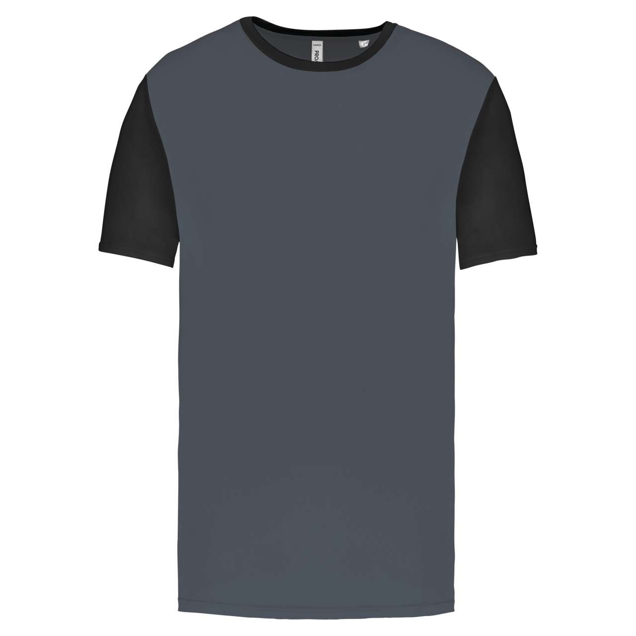 ADULTS' BICOLOUR SHORT-SLEEVED T-SHIRT - Sporty Grey/Black - colorimageurl