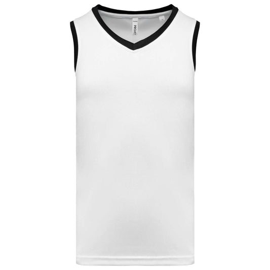 MEN'S BASKETBALL JERSEY - White/Black - colorimageurl