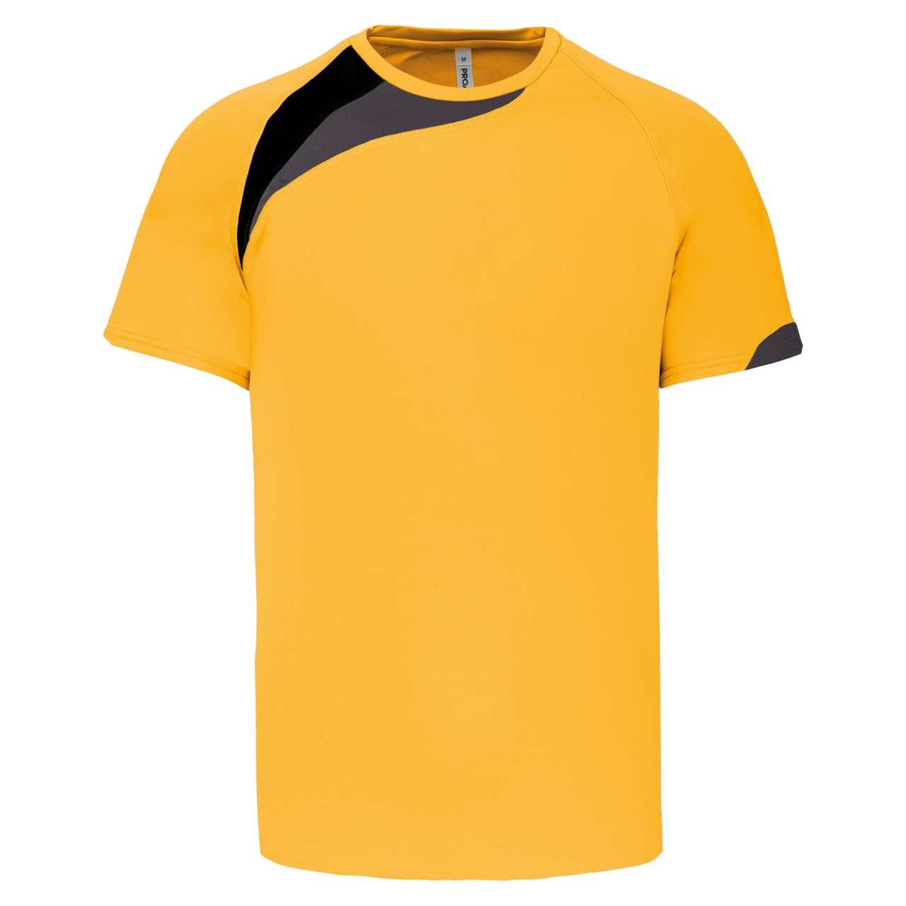 KIDS' SHORT-SLEEVED JERSEY - Sporty Yellow/Black/Storm Grey - colorimageurl
