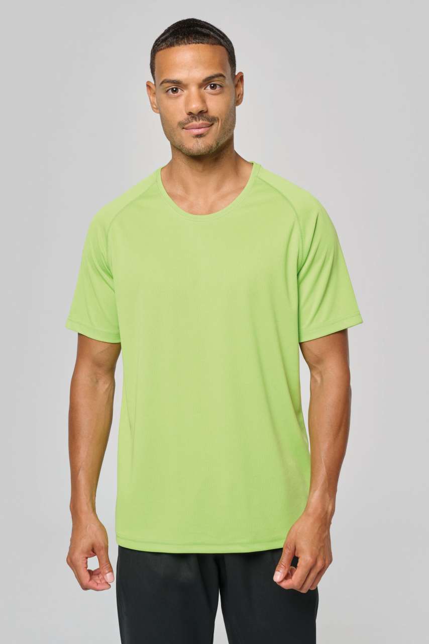 MEN'S SHORT-SLEEVED SPORTS T-SHIRT - Fluorescent Yellow - Model