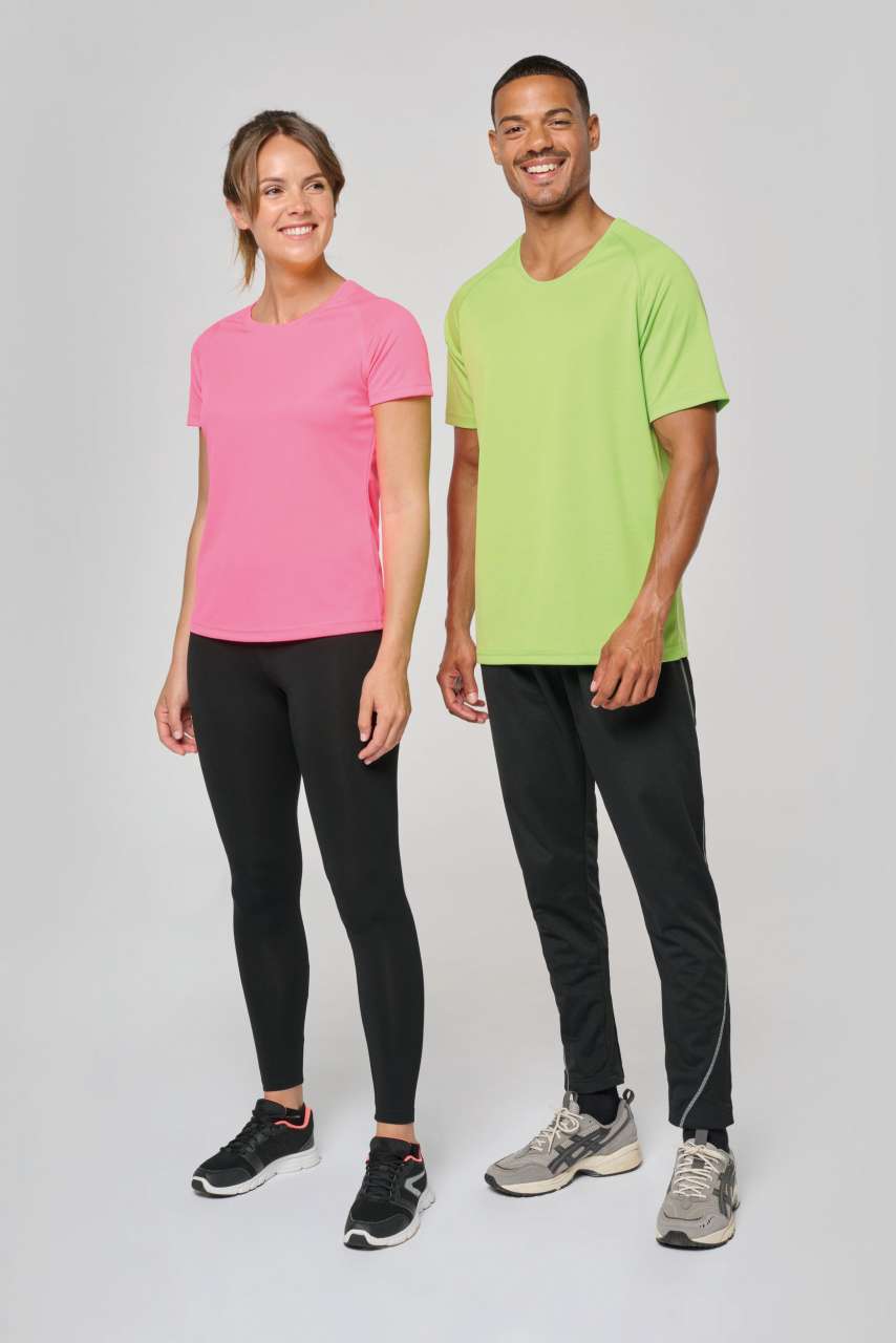 LADIES' SHORT-SLEEVED SPORTS T-SHIRT - Fluorescent Pink - Additional