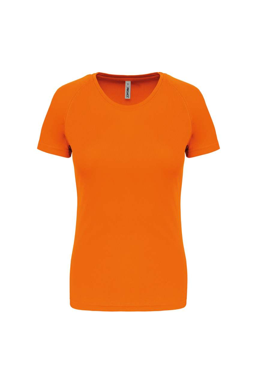 LADIES' SHORT-SLEEVED SPORTS T-SHIRT - Fluorescent Orange - Main