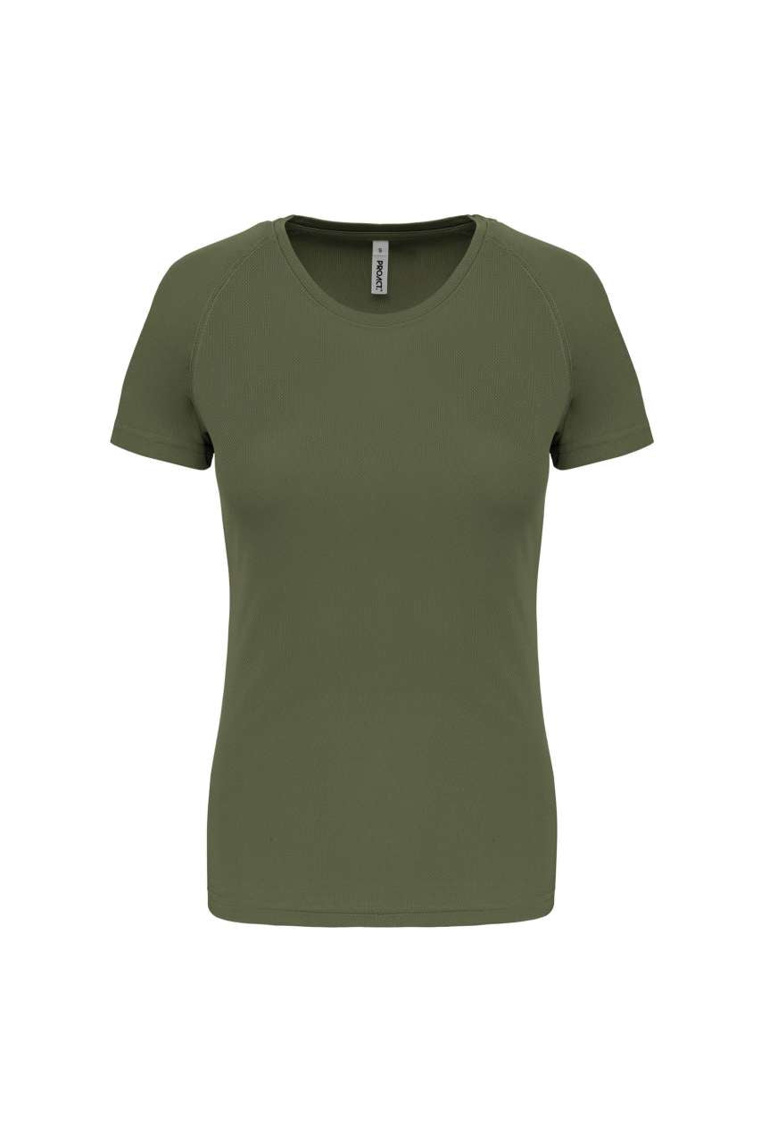 LADIES' SHORT-SLEEVED SPORTS T-SHIRT - Olive - Main