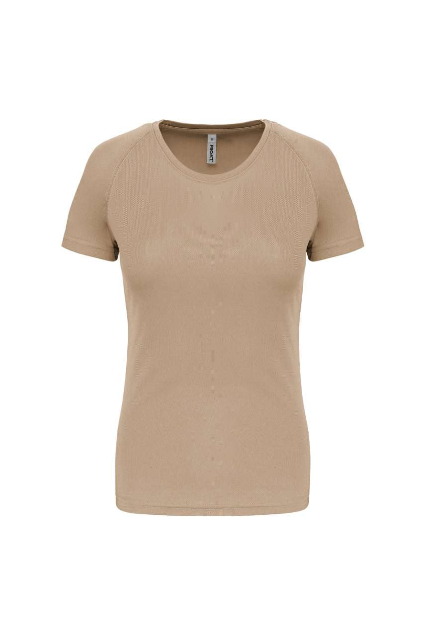LADIES' SHORT-SLEEVED SPORTS T-SHIRT - Sand - Main