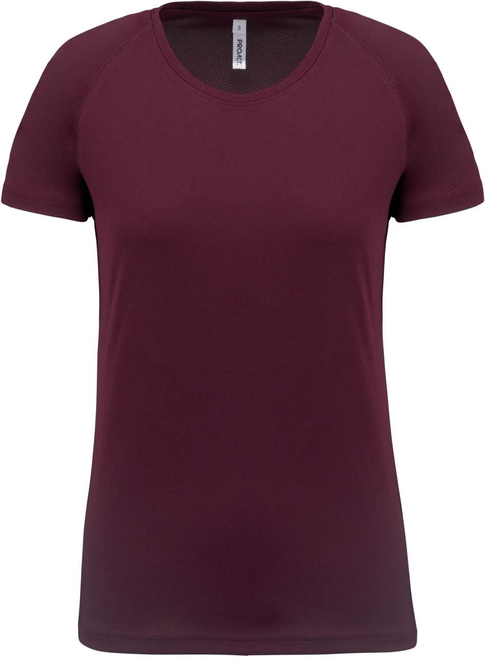 LADIES' SHORT-SLEEVED SPORTS T-SHIRT - Wine - Main