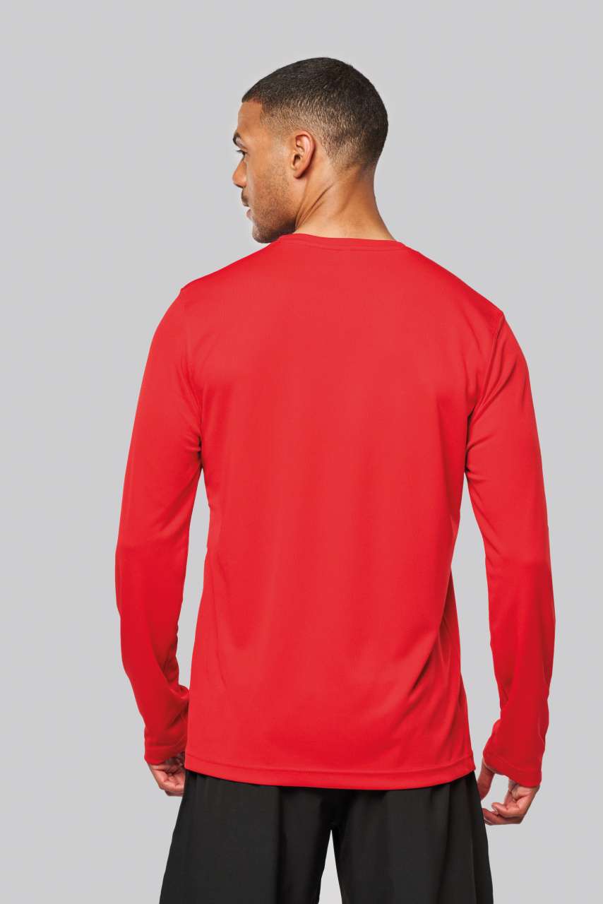 MEN'S LONG-SLEEVED SPORTS T-SHIRT - Red - Additional